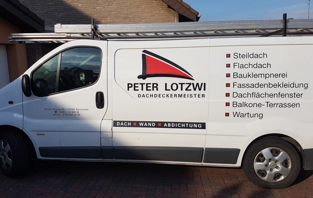 Fahrzeugbeschriftung Dachdecker